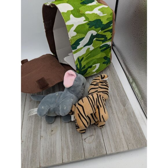 Midwood Brands Other - Midwood Forest Animal House Plush Play Set Stuffed Elephant Tiger Carrier